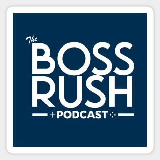 The Boss Rush Podcast Logo (White) Sticker